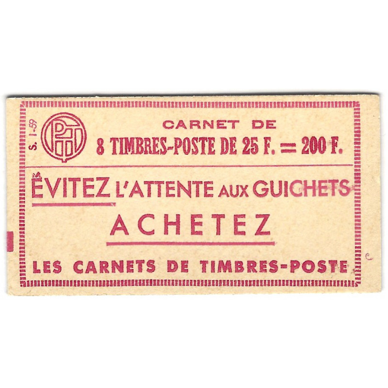Carnet de 8 timbres Marianne de Muller N°1011C-C 1neuf**.