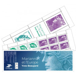 Carnet mixte de 14 timbres Marianne et l'Europe N°1535.