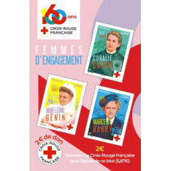 Feuillet de 3 timbres Croix-Rouge Femmes d'engagement F5812 neuf**.