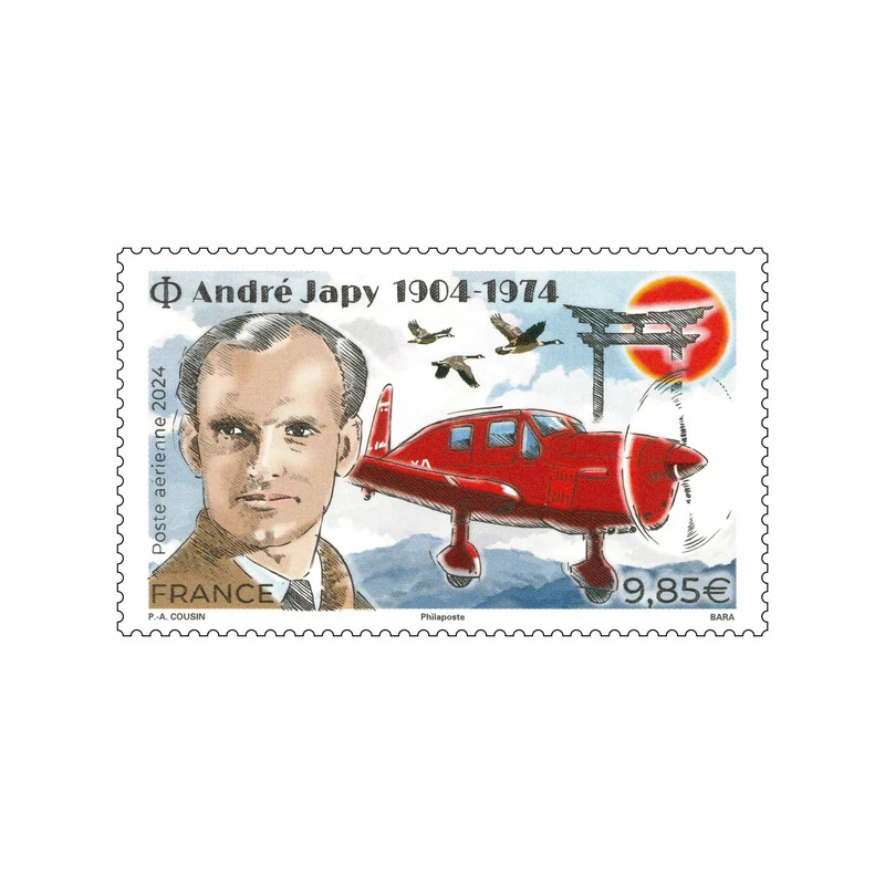 Timbre poste aérienne N°97 André Japy neuf**.