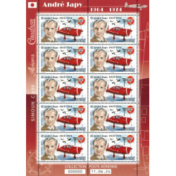 Feuillet 10 timbres Poste aérienne André Japy N°F97a neuf**.
