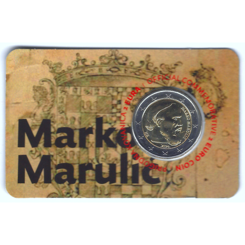 2 euros commémorative Croatie 2024 - Marko Marulic en coincard.