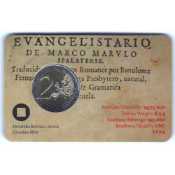 2 euros commémorative Croatie 2024 - Marko Marulic en coincard.