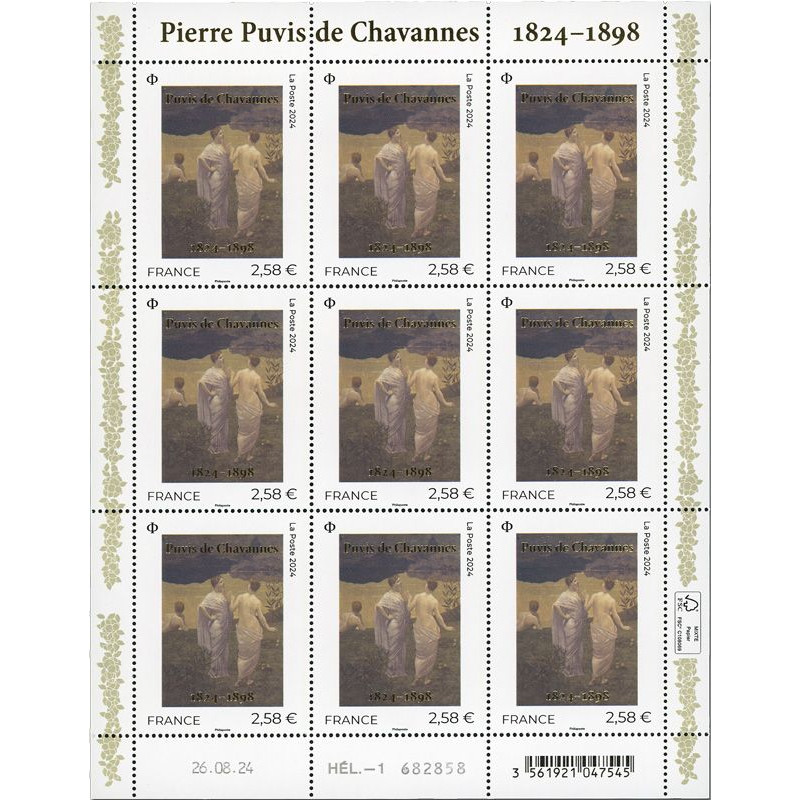 Timbre Pierre Puvis de Chavannes en feuillet de France N°F162 neuf**.
