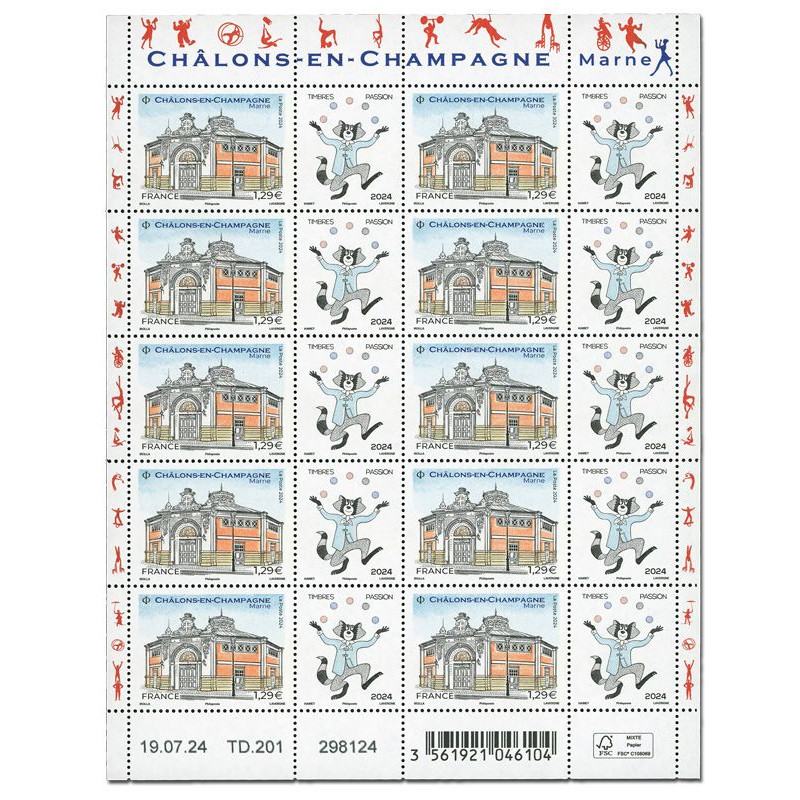 Timbre Châlons en-Champagne en feuillet de France N°F163 neuf**.