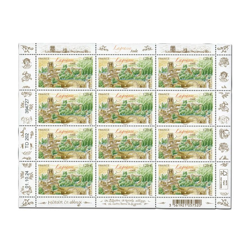 Timbre Lagrasse en feuillet de France N°F164 neuf**.