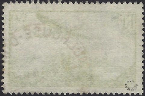 Timbre Poste Aérienne France N°14 50F Vert-jaune Avion Paris Oblitéré, Année 1936, Très Bon état