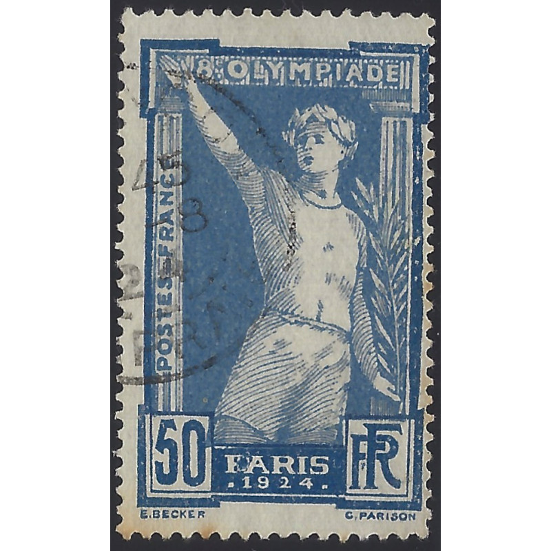 Athlète timbre de France N°186 variété FARIS oblitéré.