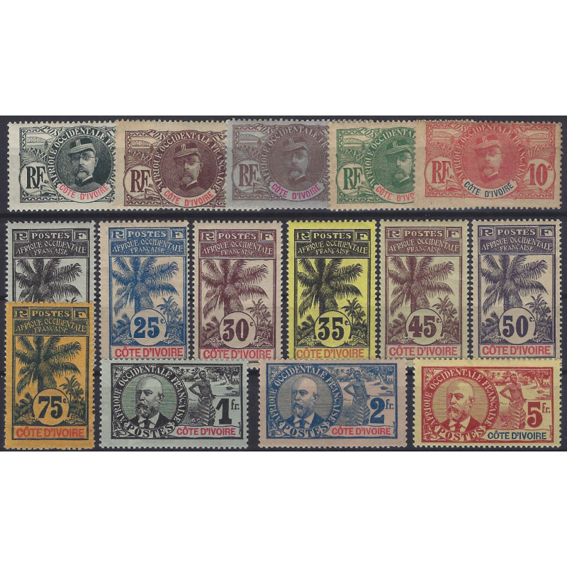 Dahomey timbres N°18-32 série Faidherbe neuf*.