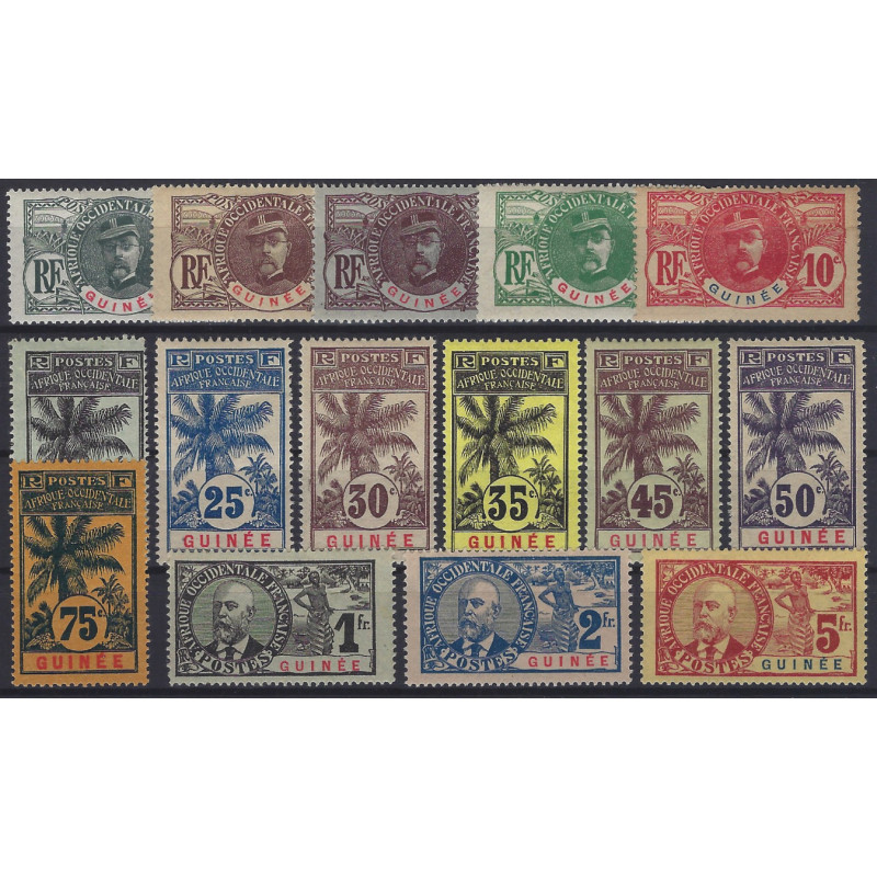 Guinée Française timbres N°33-47 série Faidherbe neuf*.