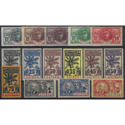 Haut Sénégal et Niger timbres N°1-17 série Faidherbe neuf.