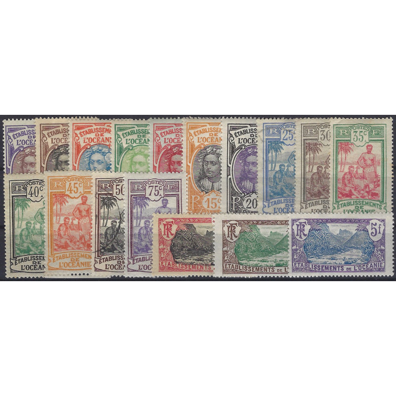 Océanie Française timbres N°21-37 série neuf - oblitéré.