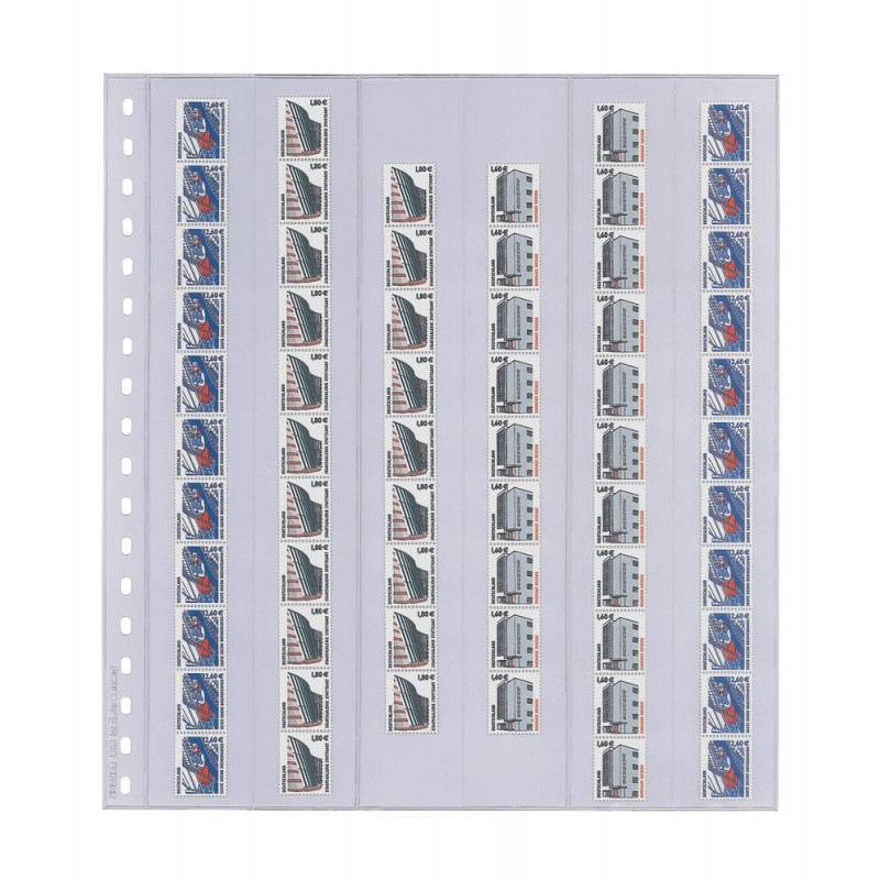 Feuilles transparentes Lindner pour roulettes de timbres. (849)