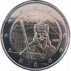 2 euros commémorative Andorre UNC 2022 - Légende de Charlemagne.