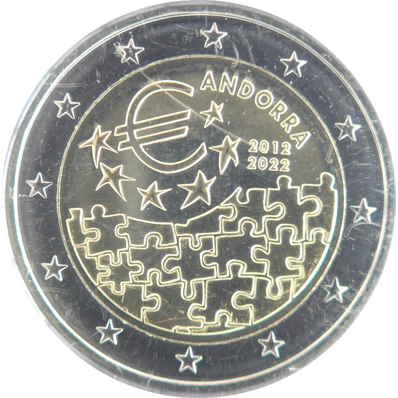 2 euros commémorative Andorre UNC 2022 - Accord Monétaire.