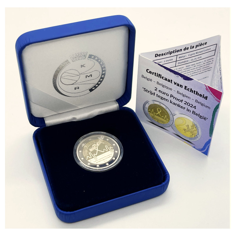 2 euros Belgique 2024 - Lutte contre le Cancer en coffret BE.