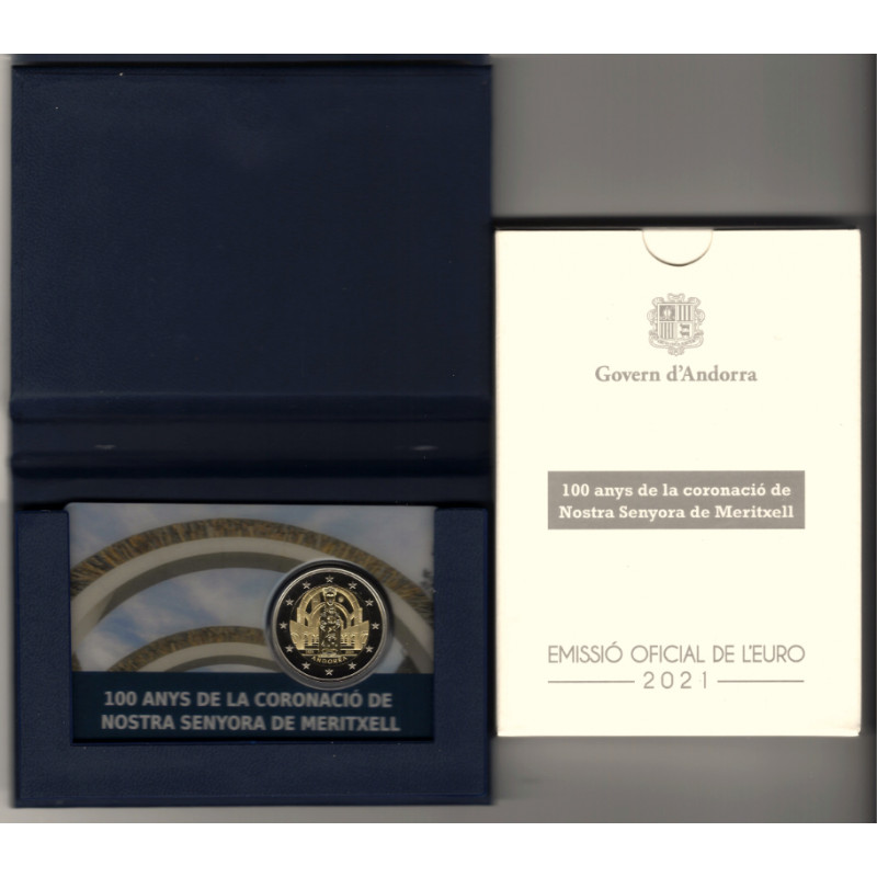 2 euros commémorative Andorre 2021 Notre-Dame de Meritxell en coffret BE.