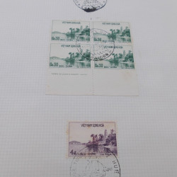 Lot de timbres de Vietnam neufs et oblitérés en 7 albums.