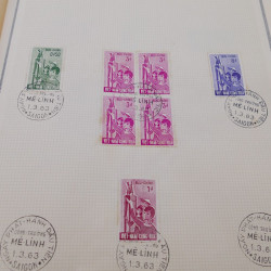 Lot de timbres de Vietnam neufs et oblitérés en 7 albums.