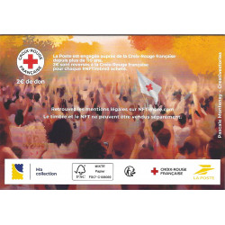 Feuillet crypto-timbre N°5 NFTimbre3 Croix-Rouge autoadhésif.