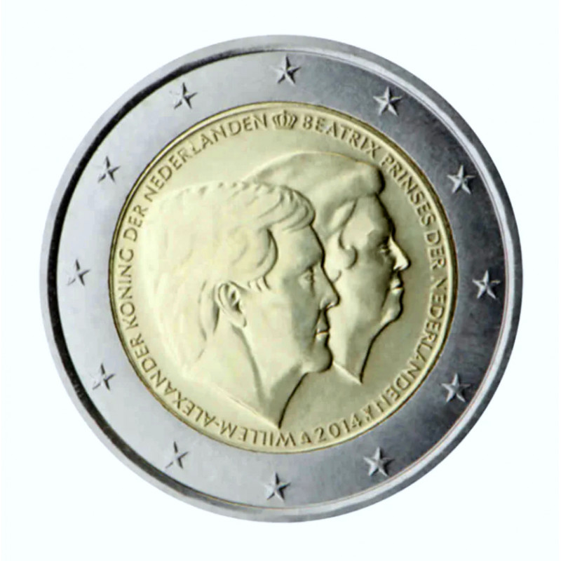 2 euros commémorative Pays-Bas 2014 - Double portrait.
