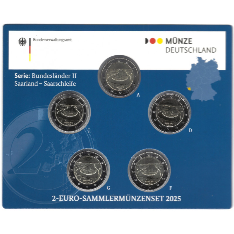 2 euros Allemagne coincard BU 2025 Méandre de la Sarre - les 5 ateliers.