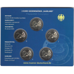 2 euros Allemagne coincard BU 2025 Méandre de la Sarre - les 5 ateliers.
