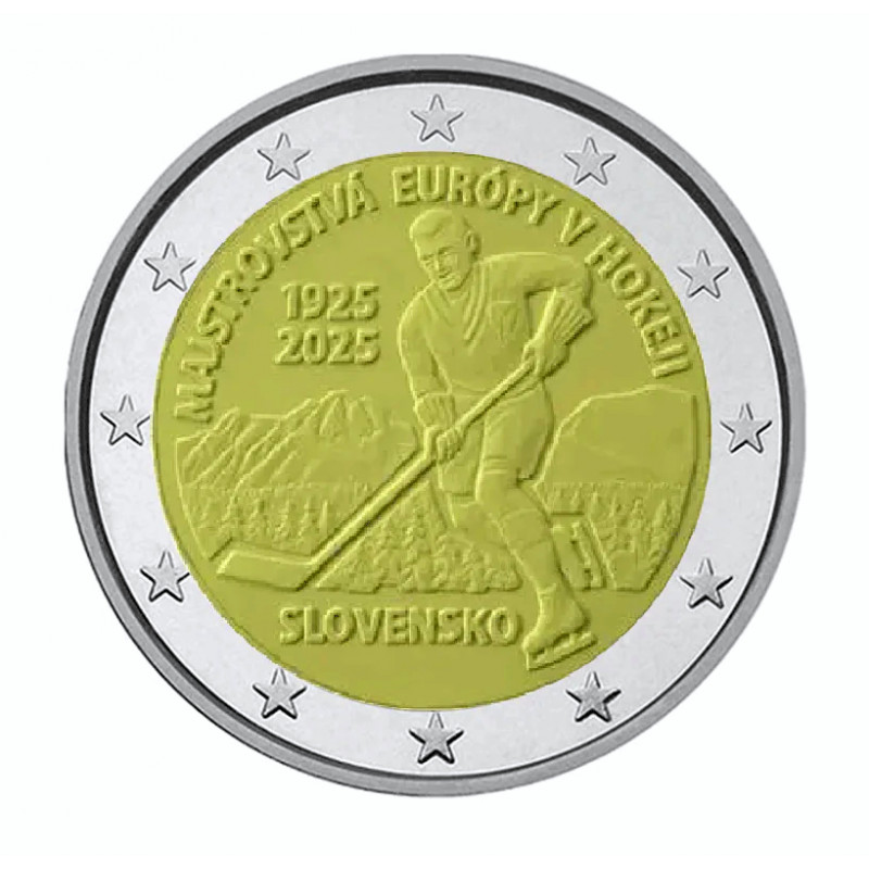 2 euros commémorative Slovaquie 2025 - Hockey sur glace.