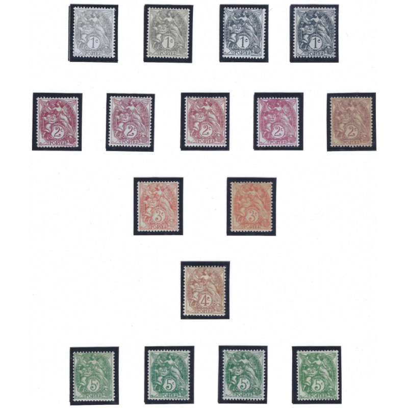 Type Blanc lot de 16 timbres neufs** / * pour étude.