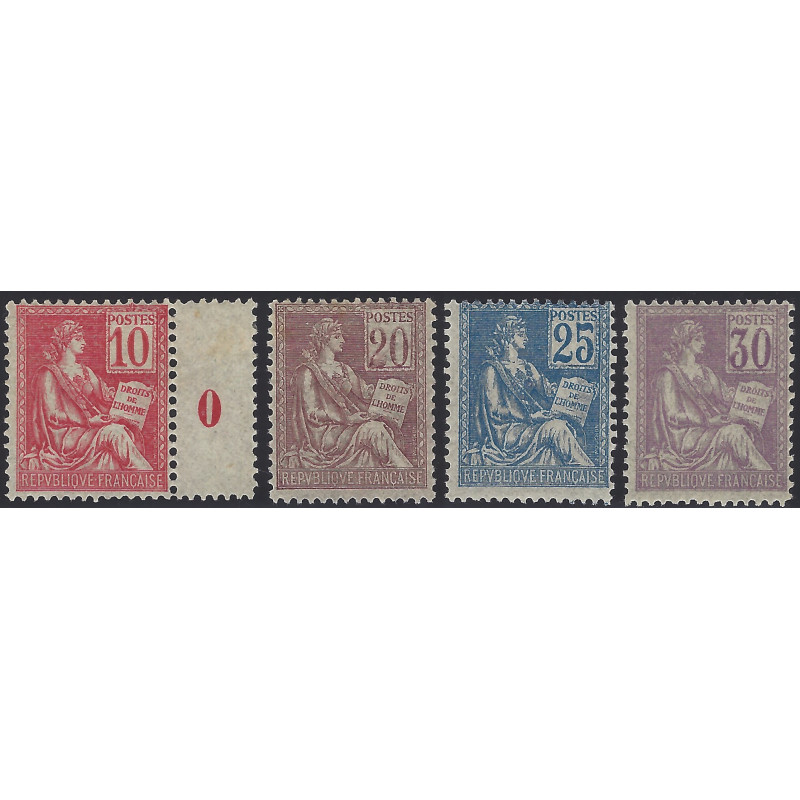 Mouchon timbres de France N°112-115 série avec 114c neuf**.