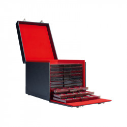 Valise numismatique noir simili cuir, Cargo MB10 Deluxe.
