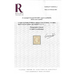 Empire non dentelé timbre de France N°13B neuf*.