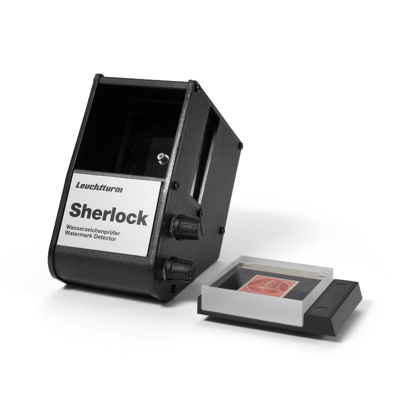 Détecteur de filigrane Sherlock pour timbres de collection.