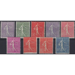 Type Semeuse lignée timbres de France N°197-205 série neuf*.