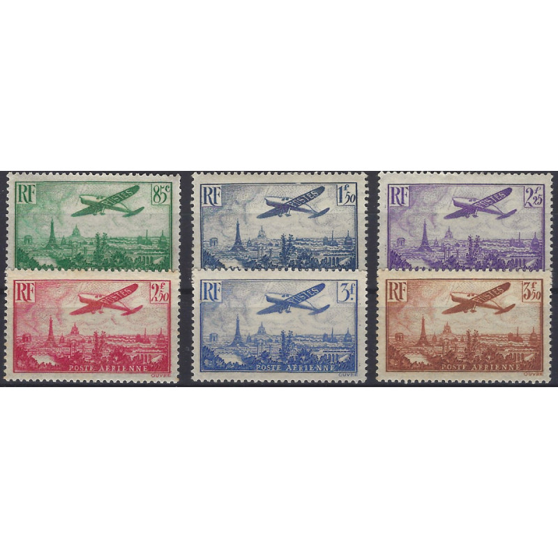 Timbres poste aérienne N°8-13 série Paris neuf*.
