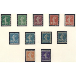 Type Semeuse timbres de France N°137-142 série avec nuances neufs** / *.