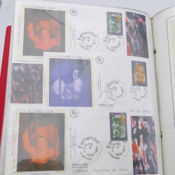 Collection timbres commémoratifs de France neufs et oblitérés.