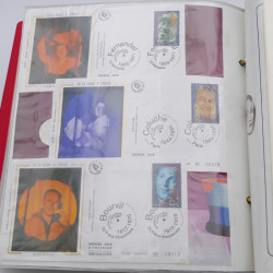 Collection timbres commémoratifs de France neufs et oblitérés.
