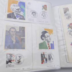 Collection timbres commémoratifs de France oblitérés.