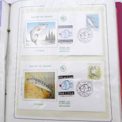 Collection timbres commémoratifs de France oblitérés.
