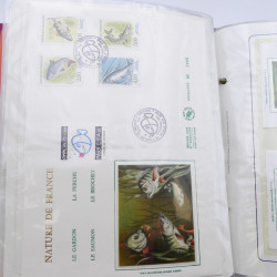 Collection timbres commémoratifs de France oblitérés.