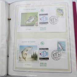 Collection timbres commémoratifs de France oblitérés.