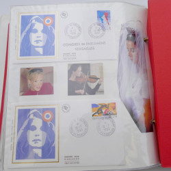 Collection timbres commémoratifs de France neufs et oblitérés.