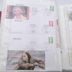 Collection timbres commémoratifs de France neufs et oblitérés.