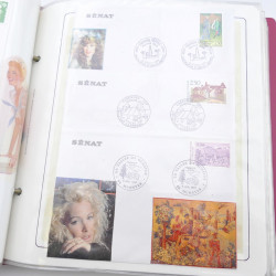 Collection timbres commémoratifs de France neufs et oblitérés.