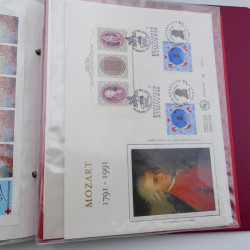 Collection timbres commémoratifs de France neufs et oblitérés.