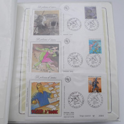 Collection timbres commémoratifs de France neufs et oblitérés.