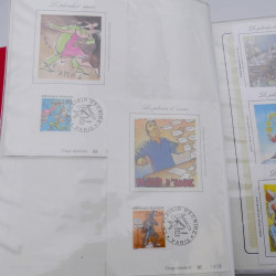 Collection timbres commémoratifs de France neufs et oblitérés.