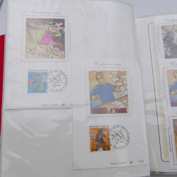 Collection timbres commémoratifs de France neufs et oblitérés.