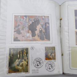 Collection timbres commémoratifs de France neufs et oblitérés.